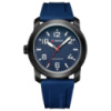 Чоловічий наручний годинник Curren 8454 Black-Blue з синім силіконовим ремінцем та мінеральним склом