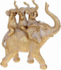 Декоративная статуэтка «Слоники» 23.5х9х26см, полистоун, золото с патиной