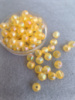 Акриловые бусины/ 8 мм / 10 грам(40шт) жёлтый прозрачный с АБ