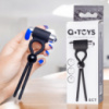 Ерекційна петля з вібрацією з чорного силікону A-Toys «Lasso Ect» Toyfa
