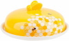 Блюдо керамическое «Sweet Honey» Ø23см для блинов с крышкой, белое с желтым