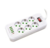 Мережевий подовжувач-фільтр PNS-03/D6 білий 3 м з LED-індикатором, 4 USB і PD Type-C • Розгалужувач живлення 6–220V для дому, офісу та заряджання...