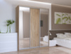 Шкаф-купе трехдверный Doros Сити Лайт 180х60х225 см Дуб сонома/2 Зеркала (DRS-011084)