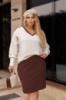 Жіночий костюм-двійка з ангори «Almo» оптом | Батал 54-56, Молочний +шоколадний