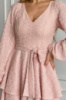 Коктейльна Сукня Букле Волани 24110 Рожева