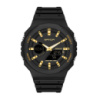 Чоловічий спортивний годинник Sanda 6016 Black-Gold з комбінованим циферблатом та водозахистом 50м
