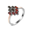 Серебряное кольцо с золотыми вставками Kript-2041 размер:17;