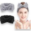 М'яка пов'язка на голову з бантиком для макіяжу та вмивання обличчя
