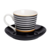 Фарфоровая чашка с черным блюдцем 200 мл RX-N24708B