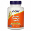 Супер Омега 3-6-9, Super Omega 3-6-9, , Now Foods, 1200 мг, 90 желатиновых капсул