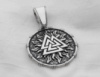 ​Кулон-Оберіг «Валькнут в Сонці» (срібло, великий)