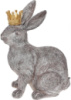 Статуэтка декоративная «Кролик с короной» 31см, полистоун, состаренный серый