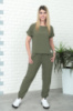 Літній костюм зі штанами на резинці «My day» оптом | Батал Хакі, 50-52