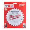 Диск пиляльний по дереву PFTE THIN KERF MILWAUKEE, діаметр 165х5/8«х1,6мм, 24 зуб.