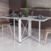 Стол-книжка трансформер Орион 2 Ferrum-decor 750x1520x730 Белый металл ДСП Бетон 16 мм (FRD-104596)
