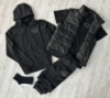 Комплект 5 в 1 карта чорний худі + чорні штані + чорна жилетка + чорна футболка + 2 пари шкарпеток (чорні та білі)
