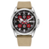 Чоловічий механічний годинник Awarder 040 Embroidery Silver-Red Khaki Automatic 10ATM із сапфіровим склом
