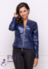 Тонка демісезонна куртка-жакет з екошкіри «Delmar» оптом | Розпродаж моделі 46, Темно-синій