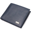 Горизонтальне чоловіче портмоне із натуральної зернистої шкіри 721776 Синє