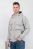 Чоловіча світло-сіра куртка з капюшоном