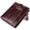 Вертикальный мужской бумажник из натуральной кожи Vintage sale_15096 Коричневый