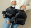Стильный женский рюкзак с меховым брелком