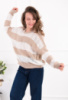 Жіночий біло-бежевий светр у смужку