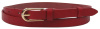 Узенький женский кожаный поясок, ремень Skipper, красный 1,5 см