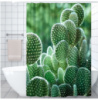 Шторка для ванной и душа с кольцами 180x180 см водоотталкивающая, шторка для ванной и душевой с крючками ,принт кактусы