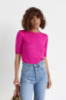 Футболка в'язана з ґудзиками на спинці — фуксія колір, L (є розміри)