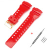 Ремінець для Casio G-Shock GA-100/110/120 Red-Glossy GD, червоний полімерний браслет