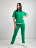 Літній трикотажний костюм-двійка «Summer» оптом | Норма і батал | Розпродаж моделі Зелений, 42-44