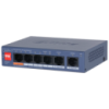 4-портовый управляемый PoE коммутатор DH-CS4006-4ET2GT-60  с 4 портами POE 100Мбит + 2 порта UP-Link 1000Мбит, 60Вт