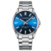 Чоловічий наручний годинник Curren 9090 Silver-Blue з синім циферблатом та сталевим браслетом