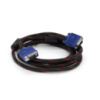 Кабель Merlion VGA 3+4, 3.0m, male to male (папа-папа), OD-8.2mm, 2 феррита, оплетка, круглый Black/Red, коннектор Blue, кулёк