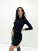 Тепла сукня рубчик «Hillary» оптом | Батал| Розпродаж моделі Чорний, 50-52
