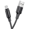 Кабель BOROFONE BX41 USB to Micro 2.4A, 1m, PVC, PVC connectors, magnetic, Black (6931474738455)