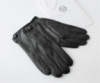 Мужские кожаные перчатки Philipp Plein подкладка махра чёрные