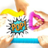 Развивающая сенсорная детская игрушка гофрированные трубки антистресс поп туб растягивающаяся 20-75см Pop Tubе