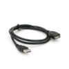 Удлинитель USB 2.0 AM/AF, 0,8m, черный, Пакет Q500