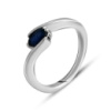 Серебряное кольцо CatalogSilver с сапфиром nano 0.3ct, вес изделия 2,64 гр (2140788) 17 размер