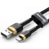 Кабель Baseus Cafule USB to Lightning 2.4A 1m Gold/Black (CALKLF-BV1) (Код товару:29674)