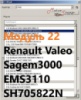 Модуль 22 загрузчика прошивок PCMflash - Renault Valeo V40/V42, Sagem 3000, EMS3110, EMS3120, EMS3125, SH705822N