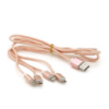 Кабель USB 2.0 DATA CABLE 2Lightning/2microUSB, 1.0м, круглый, Pink, Box