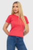 Футболка жіноча в рубчик, колір темно-кораловий, 238R123-2