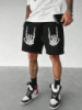 Чорні чоловічі стильні шорти з ДТФ