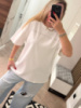 Футболка женская с камнями рубчик 20784 S-XL белая