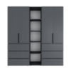 Шкаф распашной комбинированный №6 ART IN HEAD Light 2000x500x2200 Графит (LTK067000000)