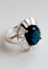 Серебряное кольцо с ИДОГОЛИТОМ (синий ТУРМАЛИН), 925 проба