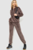 Спорт костюм жіночий велюровий з капюшоном, колір коричневий, 241R110